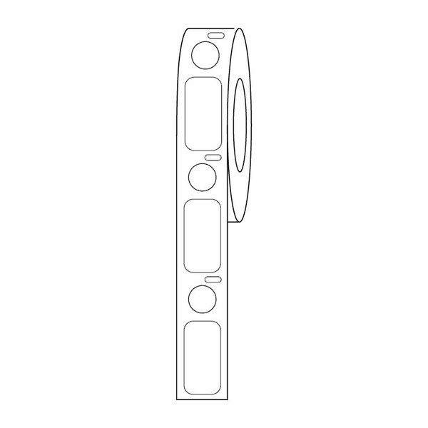 Label/Dot Combo Roll, Cryo, Direct Thermal, 24x13mm & 9.5mm Dot, for 1.5mL Tubes, Yellow, 500PK